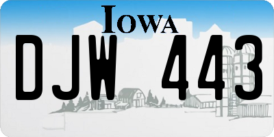 IA license plate DJW443