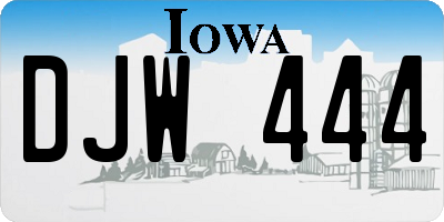 IA license plate DJW444
