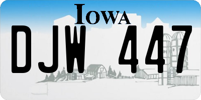 IA license plate DJW447