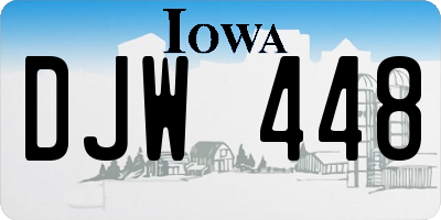 IA license plate DJW448