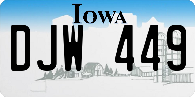 IA license plate DJW449