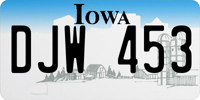 IA license plate DJW453