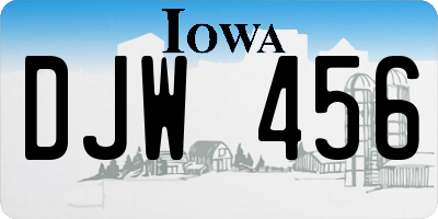 IA license plate DJW456