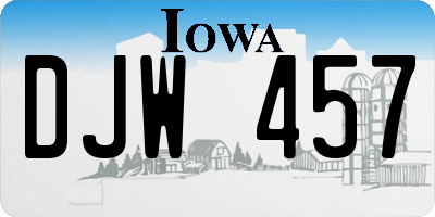 IA license plate DJW457