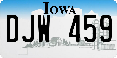 IA license plate DJW459