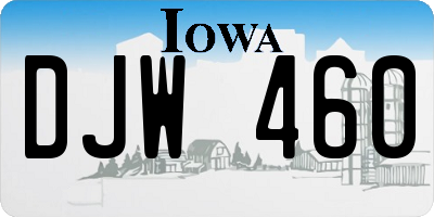 IA license plate DJW460