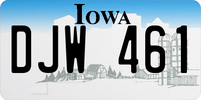 IA license plate DJW461
