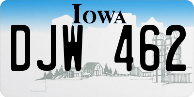 IA license plate DJW462