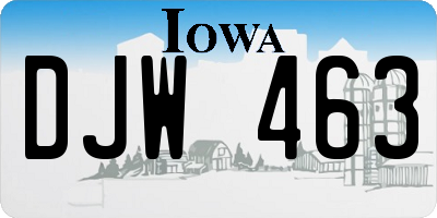 IA license plate DJW463