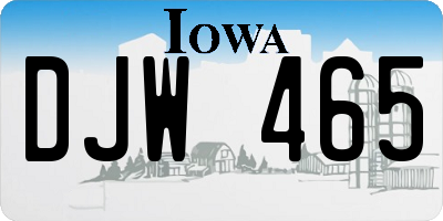IA license plate DJW465