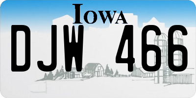 IA license plate DJW466