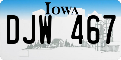 IA license plate DJW467