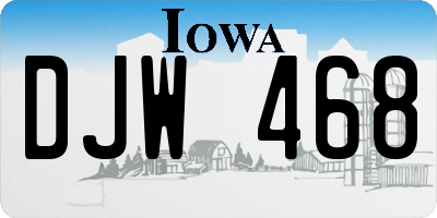 IA license plate DJW468