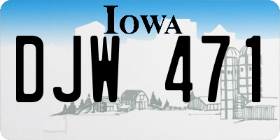 IA license plate DJW471