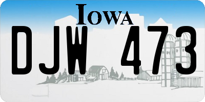IA license plate DJW473