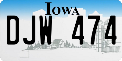 IA license plate DJW474