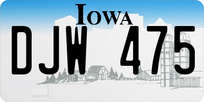 IA license plate DJW475