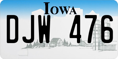IA license plate DJW476