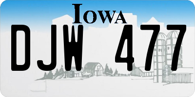IA license plate DJW477