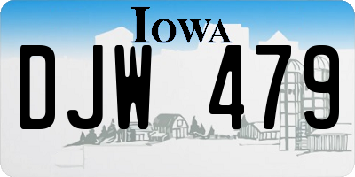 IA license plate DJW479