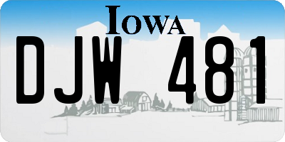 IA license plate DJW481