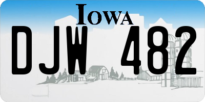 IA license plate DJW482