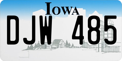 IA license plate DJW485