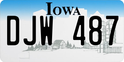 IA license plate DJW487
