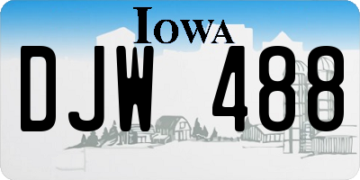 IA license plate DJW488