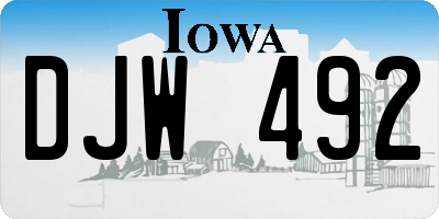 IA license plate DJW492