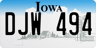 IA license plate DJW494