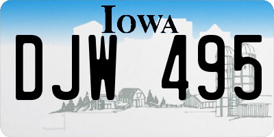 IA license plate DJW495
