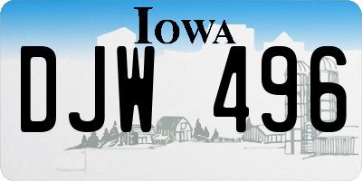 IA license plate DJW496
