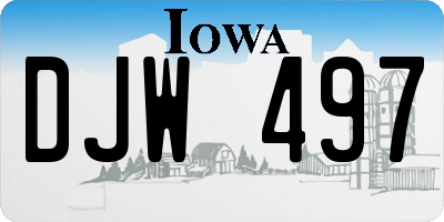 IA license plate DJW497