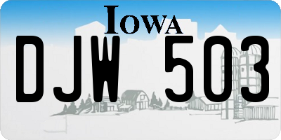IA license plate DJW503