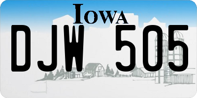 IA license plate DJW505