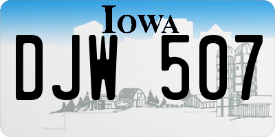 IA license plate DJW507