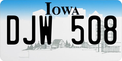 IA license plate DJW508
