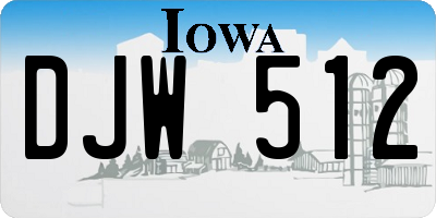 IA license plate DJW512