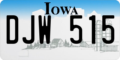 IA license plate DJW515