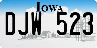 IA license plate DJW523