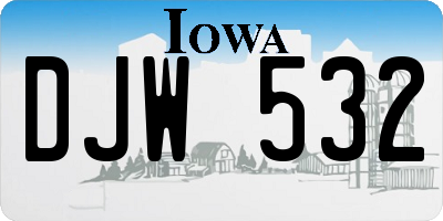 IA license plate DJW532