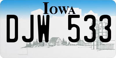 IA license plate DJW533