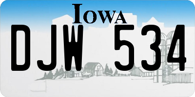IA license plate DJW534