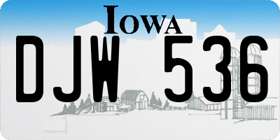 IA license plate DJW536