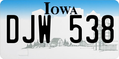 IA license plate DJW538