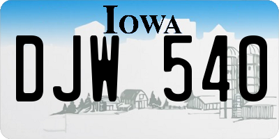 IA license plate DJW540