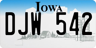 IA license plate DJW542
