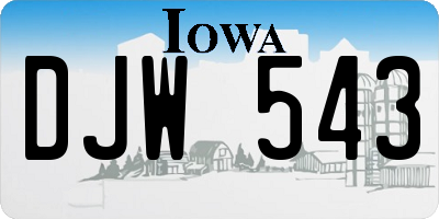 IA license plate DJW543