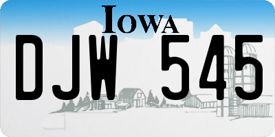 IA license plate DJW545